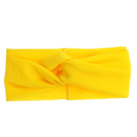 Bright Yellow Twist Knot Headband – Soft Stretch Hair Wrap - Picture 2 of 3